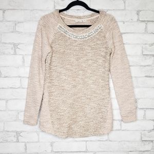 Cato Jeweled Pink  Chunky Sweater Size Small